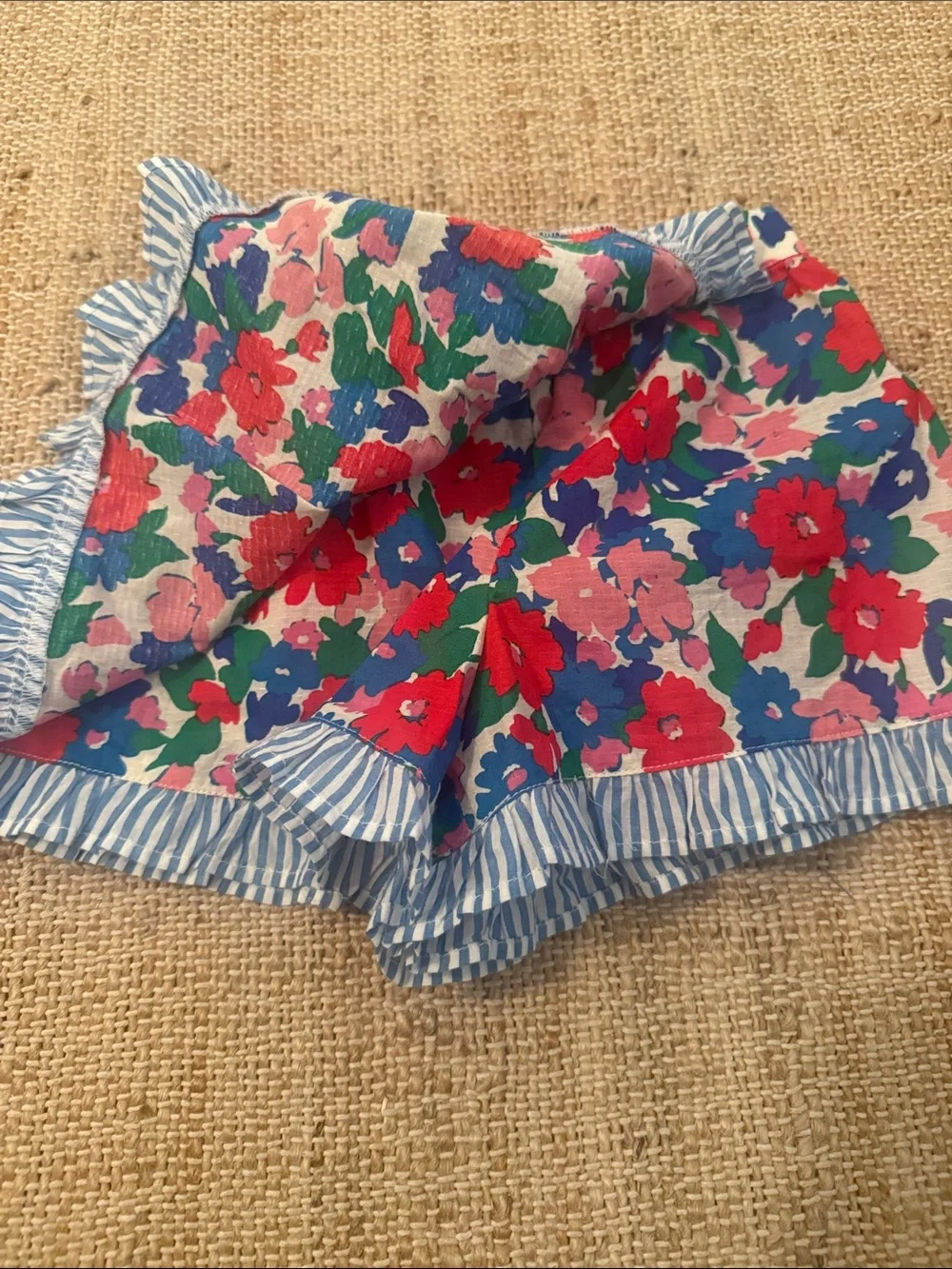 Mini Boden Wrap Frill Skort Floral Bunch Pink, Red, Blue, Green 3-4Y
